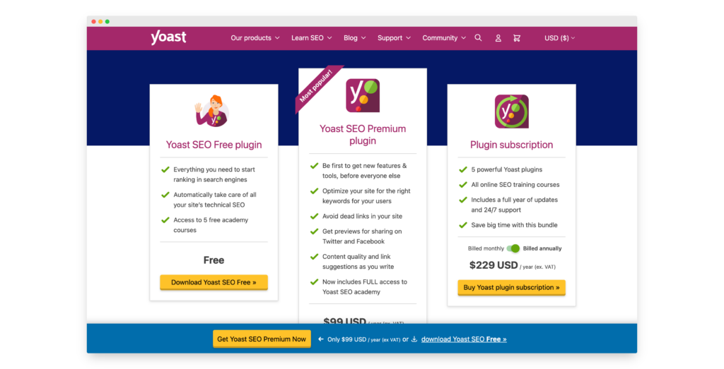 YOAST wordpress SEO optimization plugin