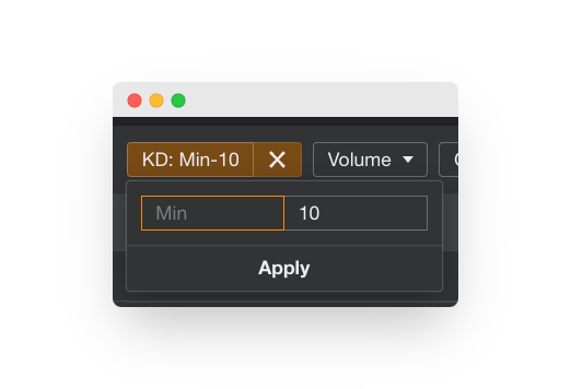 Screenshot of the keyword difficulty filter in AHREFs search engine optimization tool