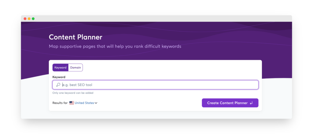 screenshot of SurferSEO content planner