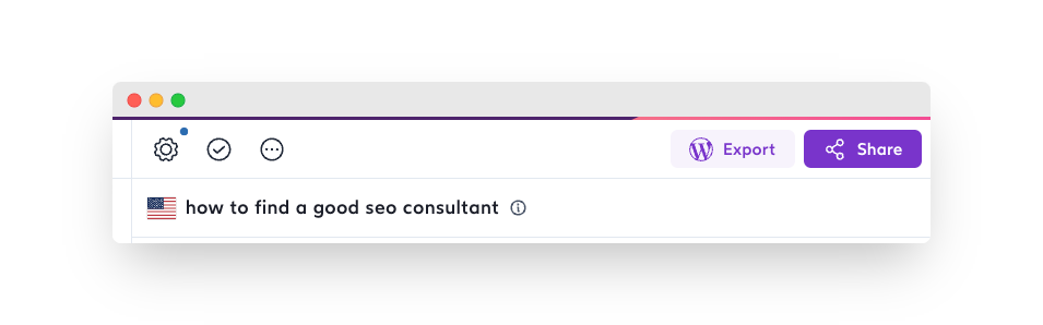Screenshot of the keywords "how to find a good SEO consultant"