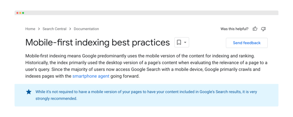 top SEO statistics Google mobile first indexing